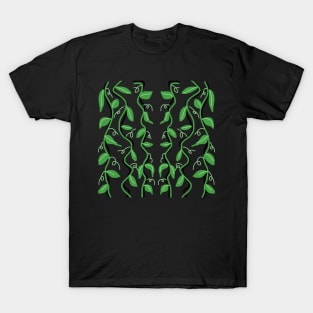 Green Leaves With Twirls T-Shirt